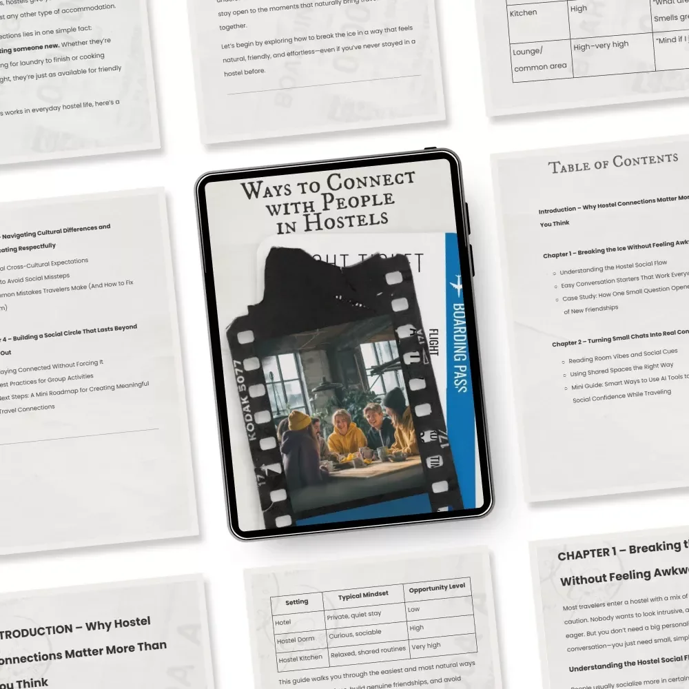 Ways to Connect with People in Hostels – Digital Travel Guide for Solo Travelers, Backpackers & Hostel Social Life | Instant Download