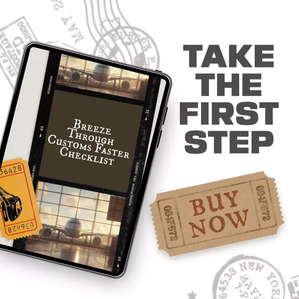 Breeze Through Customs Faster Checklist – Ultimate Travel Customs Guide, Airport Security Checklist, Digital Download for Stress-Free International Travel