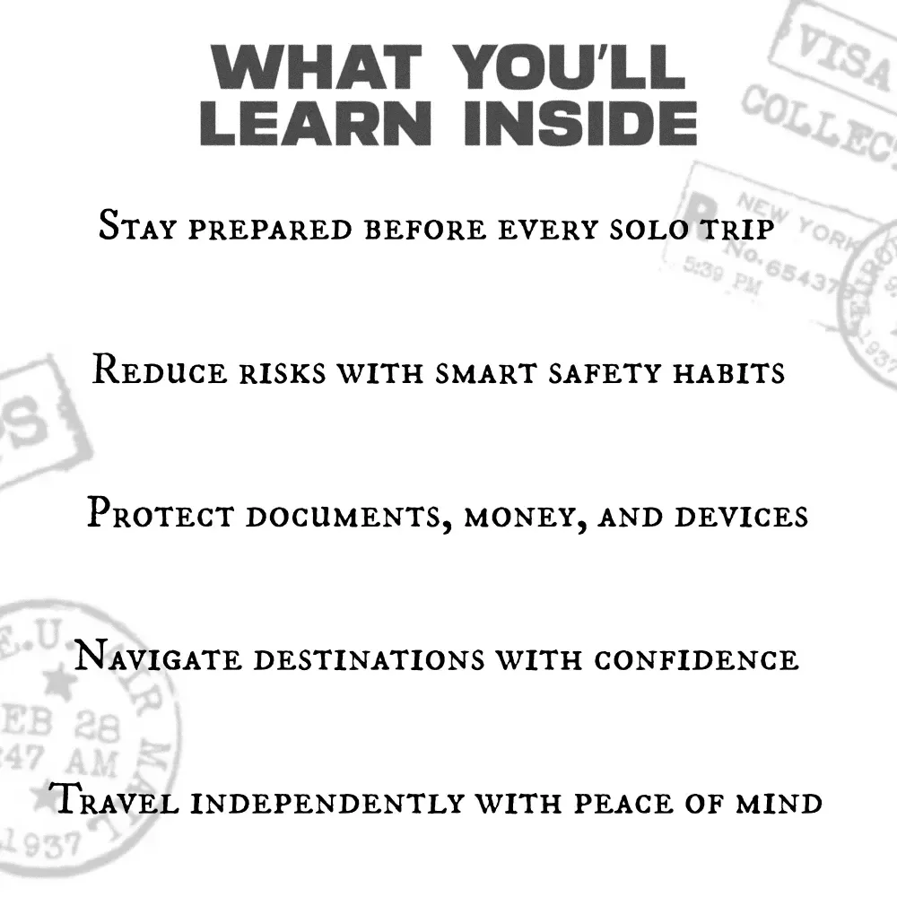 The Solo Travel Safety Checklist – Digital Download Solo Travel Guide, Travel Safety Checklist for Confident & Secure Adventures