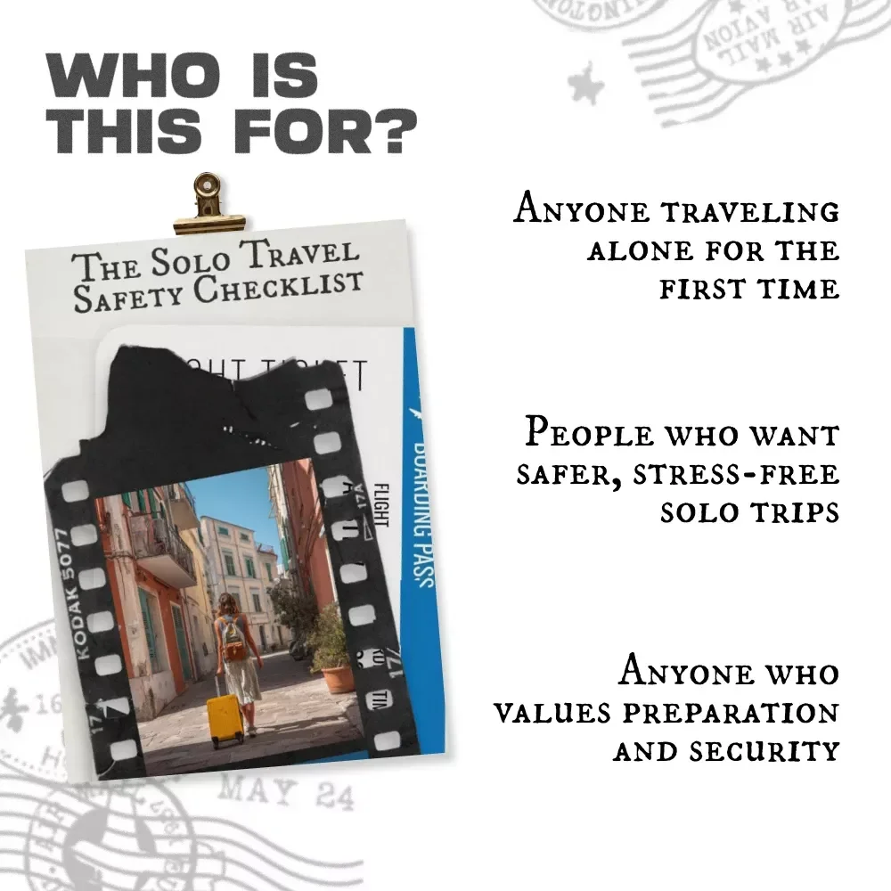 The Solo Travel Safety Checklist – Digital Download Solo Travel Guide, Travel Safety Checklist for Confident & Secure Adventures