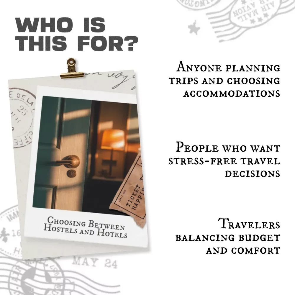 Choosing Between Hostels and Hotels – Smart Travel Accommodation Guide, Budget Planning Checklist & Decision Framework for Travelers