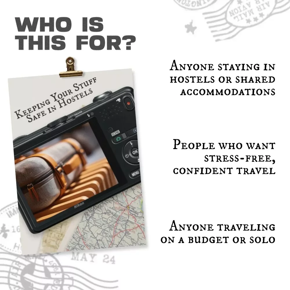 Keeping Your Stuff Safe in Hostels – Hostel Safety Guide for Backpackers, Digital Travel Security eBook & Checklist Download