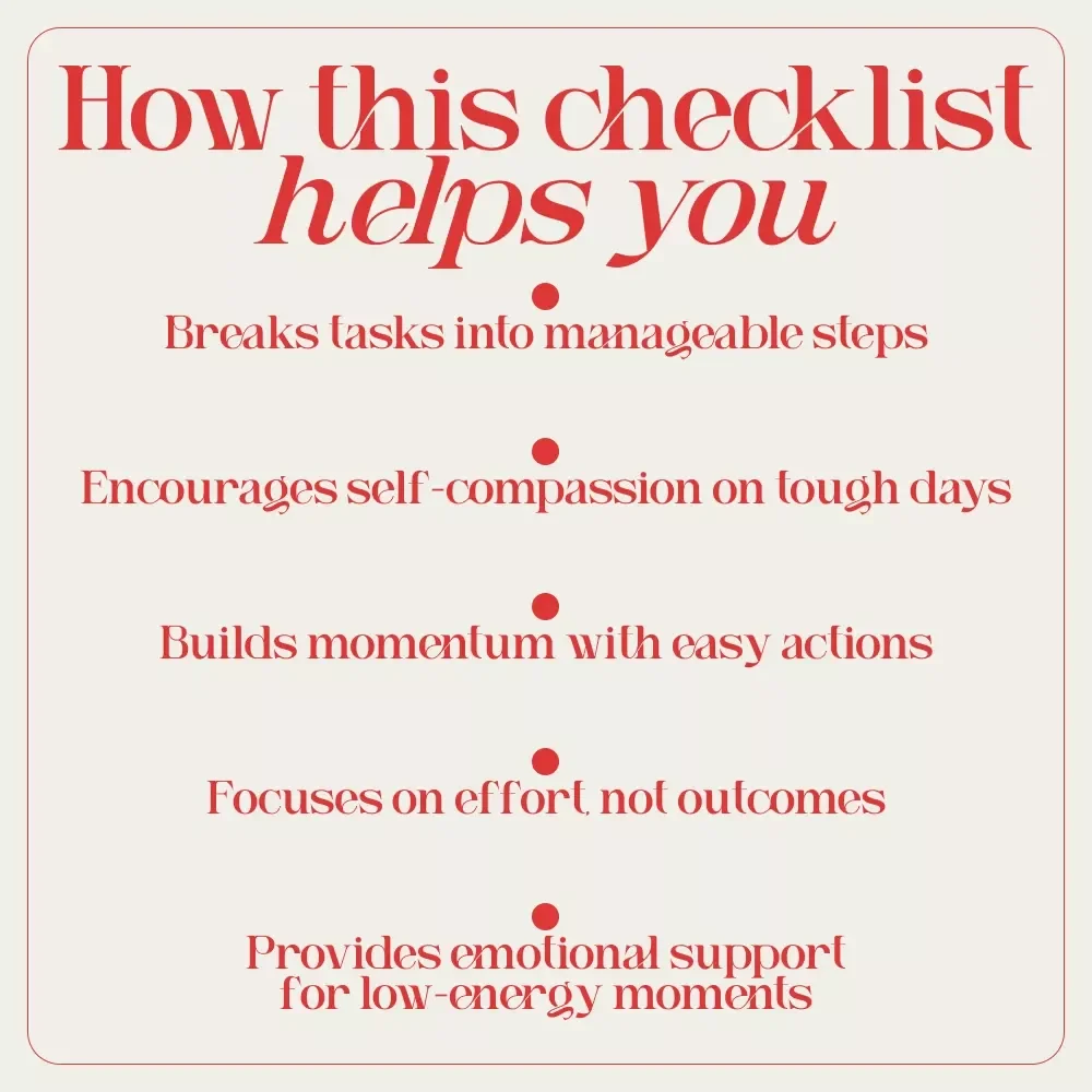 The “Small Sparks” Survival Checklist | Gentle Motivation Guide for Low Days | how to be motivated when depressed