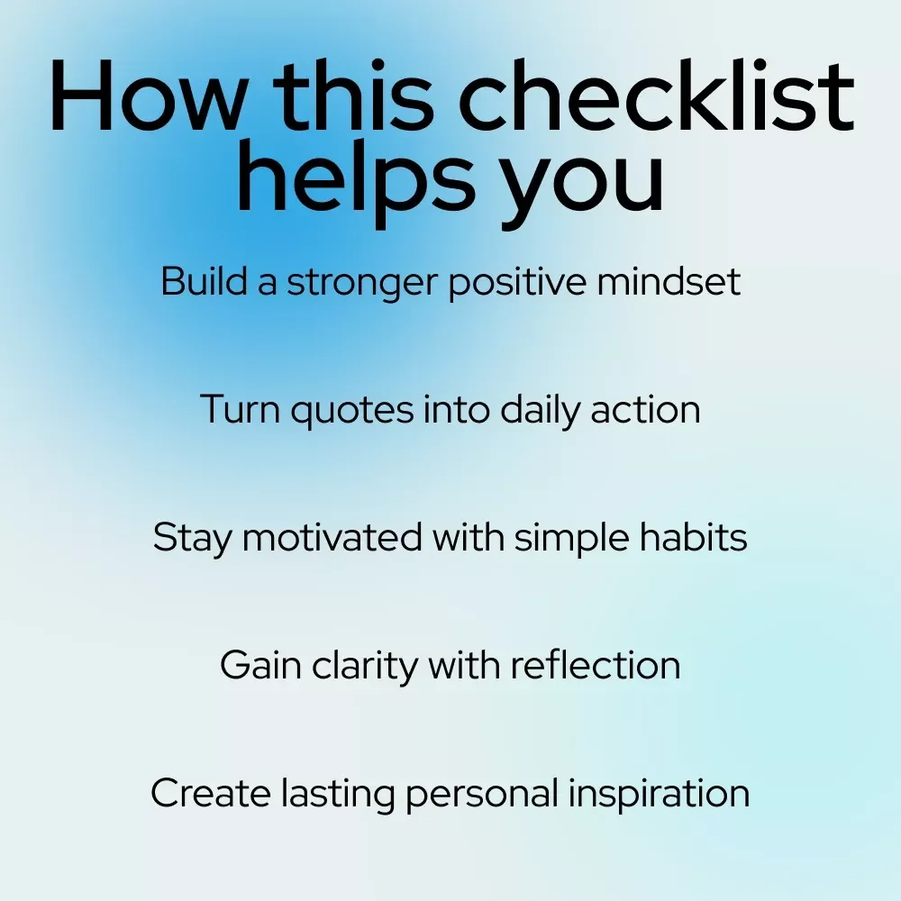 The Positivity Power-Up Checklist | Mindset Booster Printable | Digital Self-Growth Guide for Daily Motivation & Mental Wellness