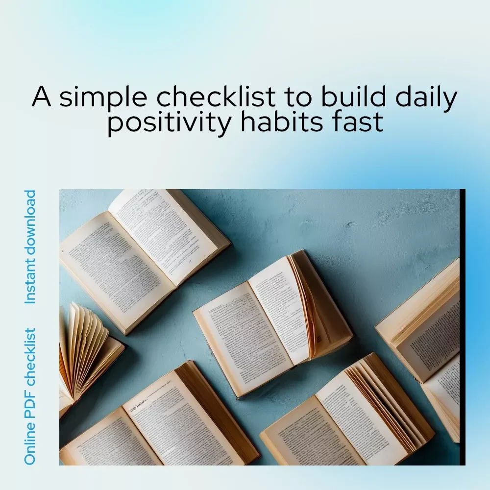 The Positivity Power-Up Checklist | Daily Mindset Reset Inspired by best selling positive thinking books | Printable Digital Download