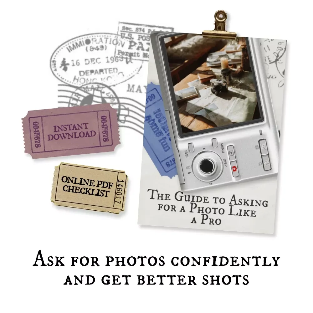 The Guide to Asking for a Photo Like a Pro | Confidence-Boosting Travel Photo Guide, Social Photo Checklist, AI Photo Tips eBook Download