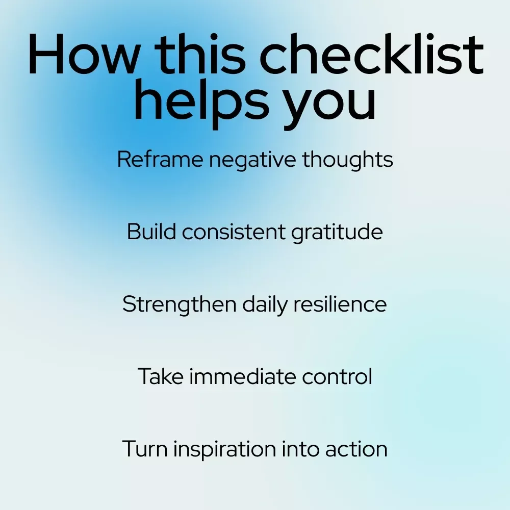 Positive Thinking Power Checklist: 12 Quick Wins to Shift Your Mindset and Shape Your Life - Digital Download | Guide on How Positive Thinking Affects Your Life