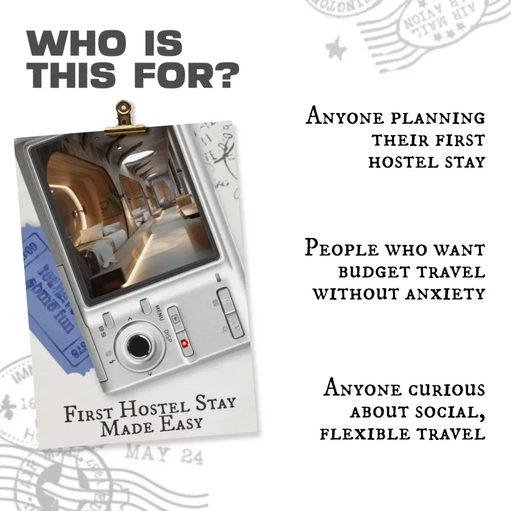 First Hostel Stay Made Easy | Ultimate First-Time Hostel Guide eBook for Solo Travelers, Backpackers & Budget Travel Beginners