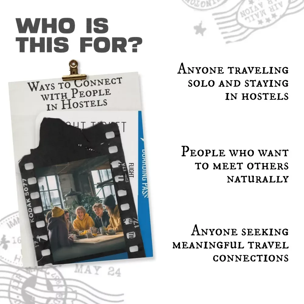 Ways to Connect with People in Hostels – Digital Travel Guide for Solo Travelers, Backpackers & Hostel Social Life | Instant Download