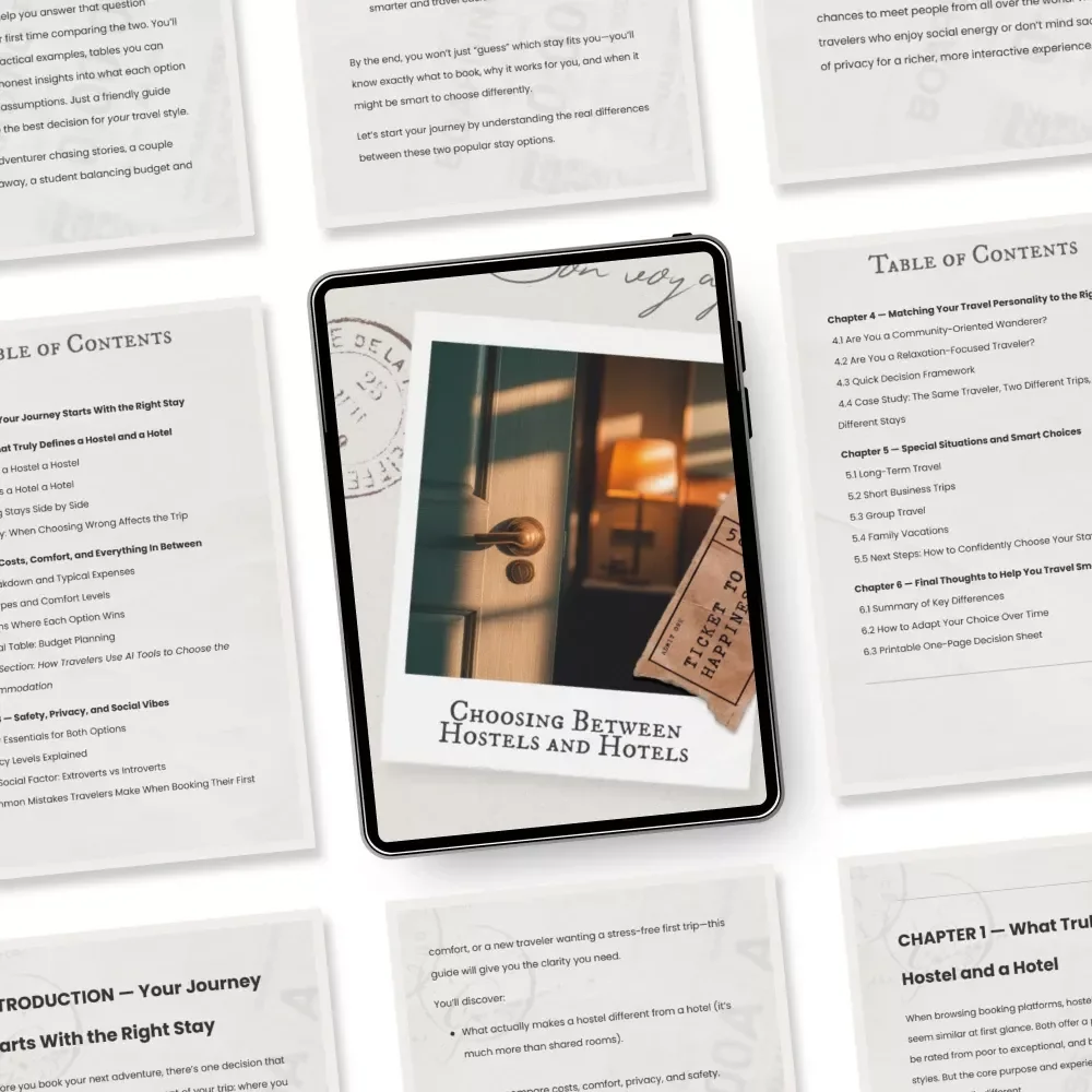 Choosing Between Hostels and Hotels – Smart Travel Accommodation Guide, Budget Planning Checklist & Decision Framework for Travelers