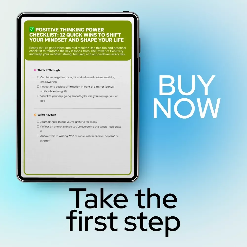 Positive Thinking Power Checklist: 12 Quick Wins to Shift Your Mindset and Shape Your Life - Digital Download | Guide on How Positive Thinking Affects Your Life