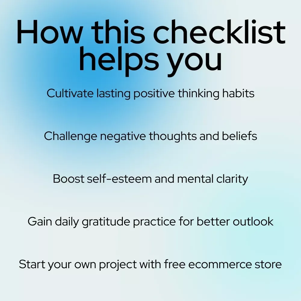 The Bright Side Blueprint: 12 Quick Moves to Master Positive Thinking - Digital Download Checklist