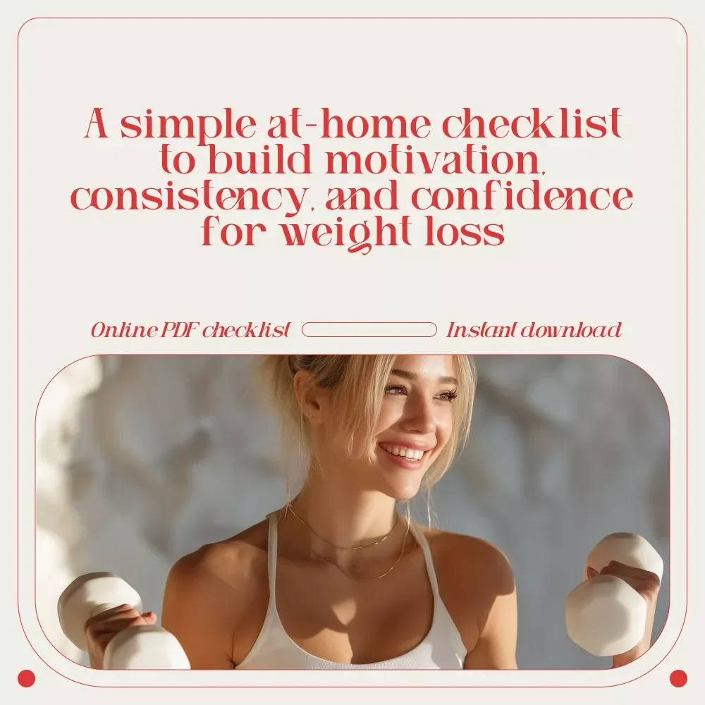 The Homebody’s Hot Body Checklist: Your At-Home Weight Loss Motivation Plan | Digital Checklist for How to Motivate Yourself to Lose Weight at Home | Printable Wellness & Fitness Guide