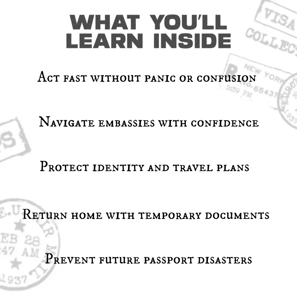When Your Passport Vanishes – Lost Passport Travel Guide, Emergency Passport Replacement eBook, What to Do When Passport Is Lost Abroad, International Travel Checklist Digital Download