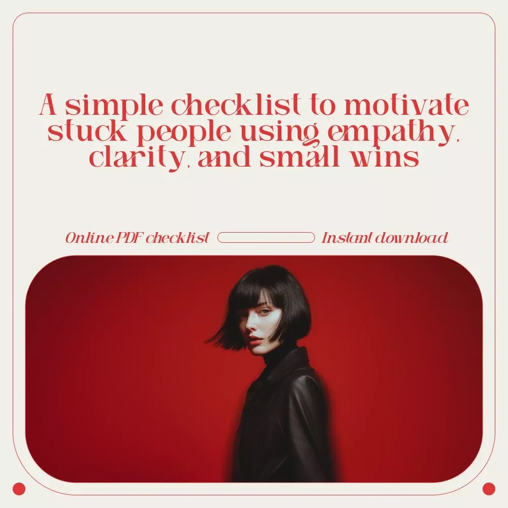 The “Unstuck & Unstoppable” Checklist | How to Motivate a Lazy Person with Compassionate Step-by-Step Support | Digital Checklist Download