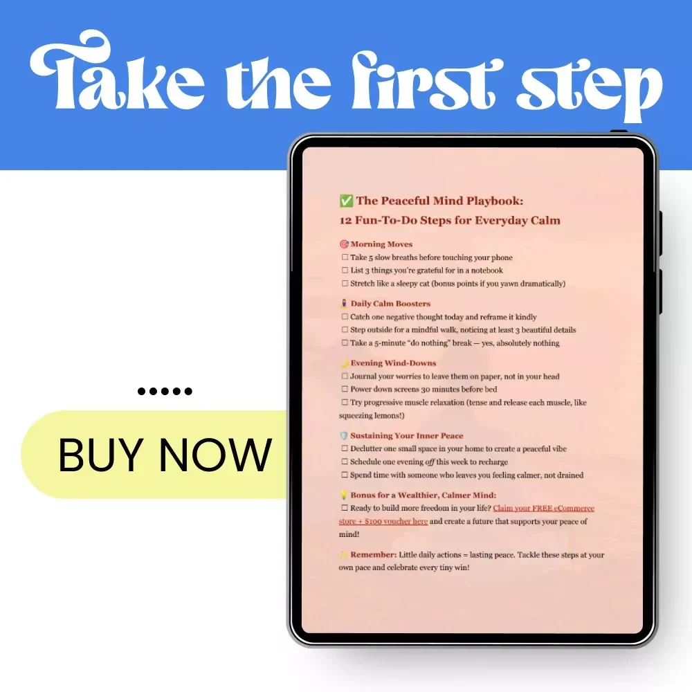 The Peaceful Mind Playbook: 12 Fun-To-Do Steps for Everyday Calm | Printable Checklist Guide on how to have a peaceful mind | Daily Calm, Stress Relief & Mindfulness Routine