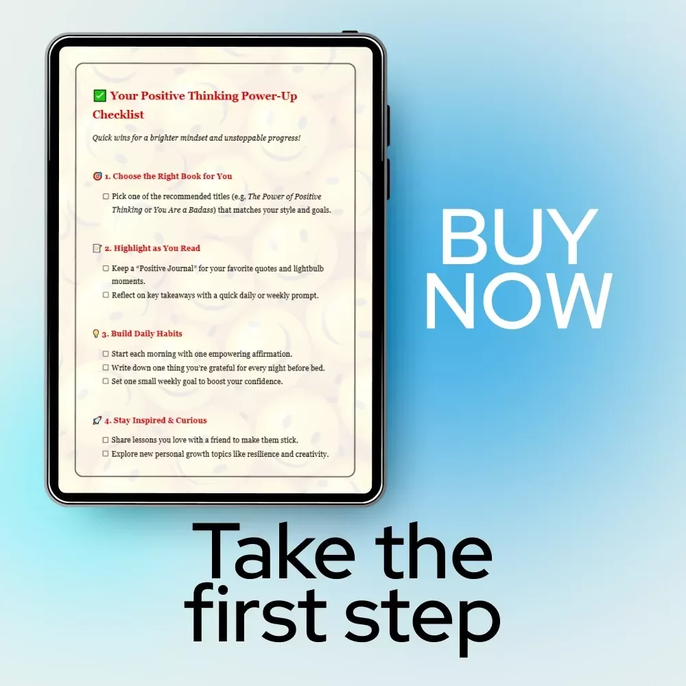 Your Positive Thinking Power-Up Checklist - A Motivational Guide for Young Adults