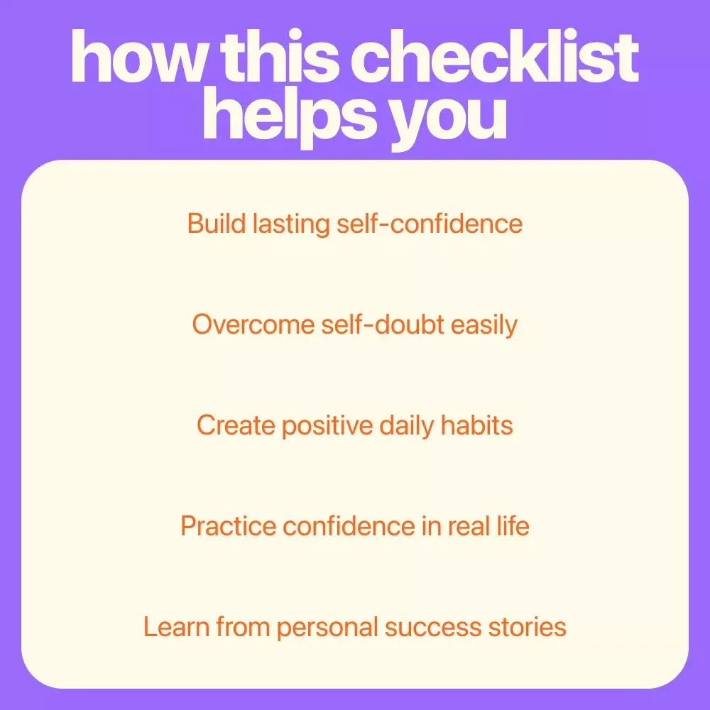 The Confidence Kickstart Checklist: Tiny Moves, Big Self-Esteem Boosts - Self Esteem Building Activities for Adults