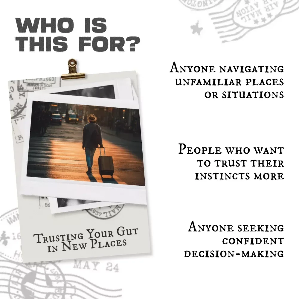Trusting Your Gut in New Places – Intuition Guide for Travelers, Personal Safety & Confident Decision-Making | Digital eBook Download