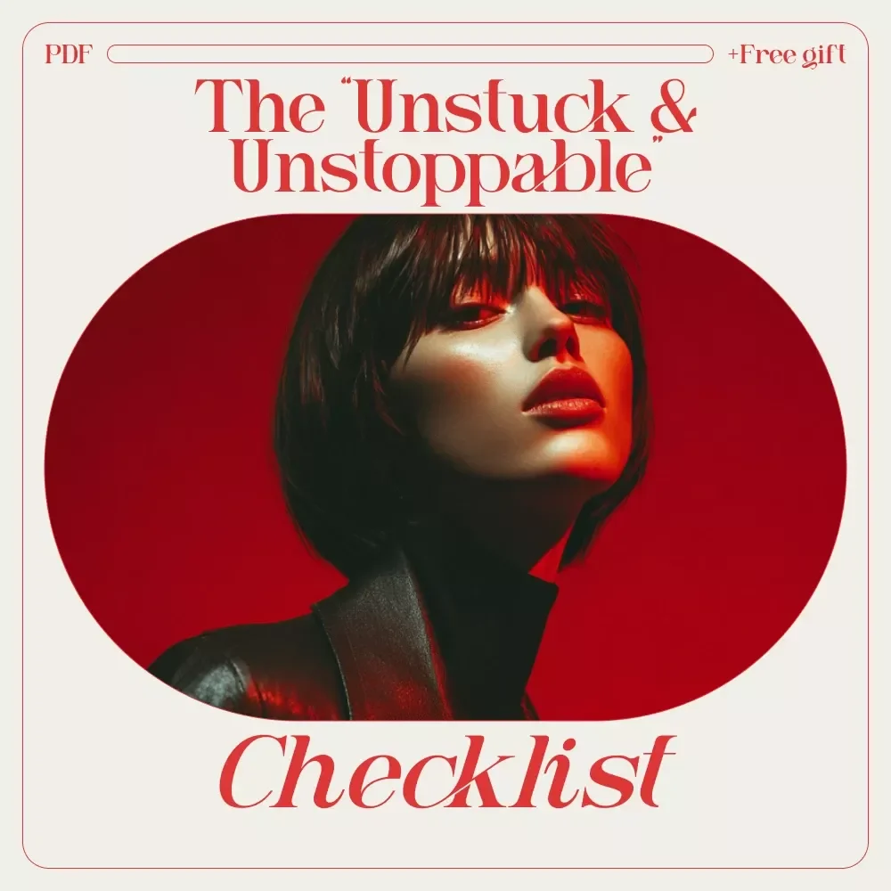 The “Unstuck & Unstoppable” Checklist | How to Motivate a Lazy Person with Compassionate Step-by-Step Support | Digital Checklist Download