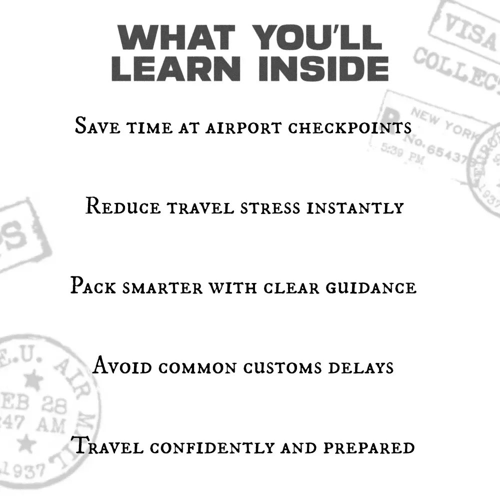 Breeze Through Customs Faster Checklist – Ultimate Travel Customs Guide, Airport Security Checklist, Digital Download for Stress-Free International Travel