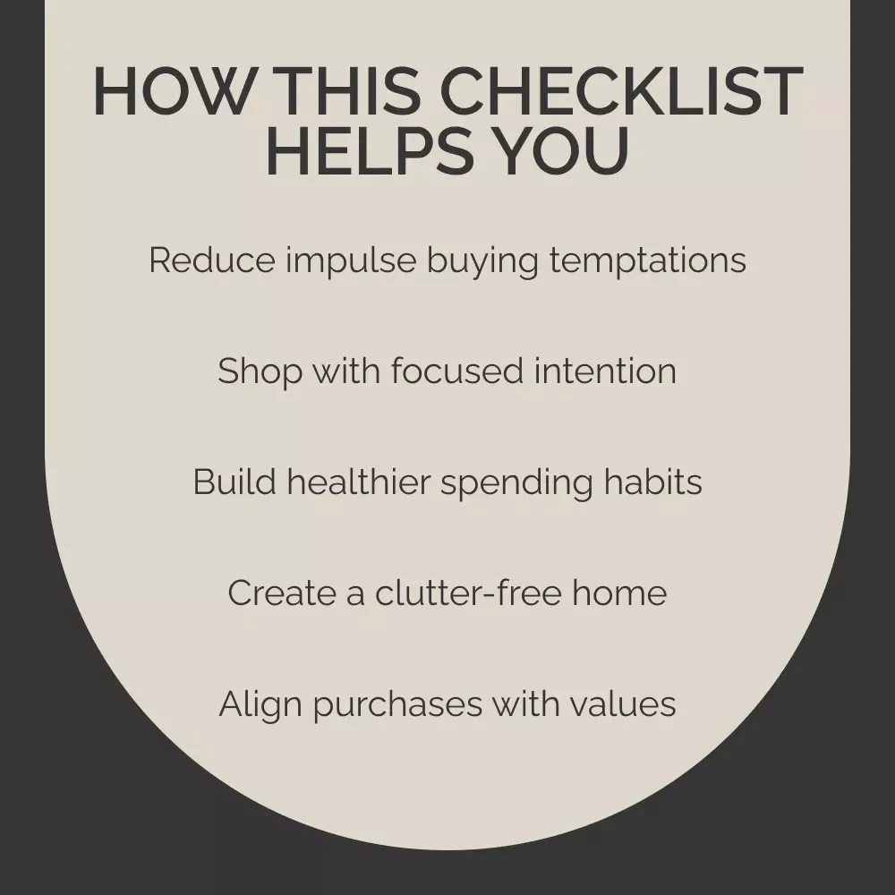 Mindful Thrifting Checklist | Digital Download for Conscious Shopping, Curbing Thrifting Addiction, Minimalist Budgeting & Intentional Secondhand Habits