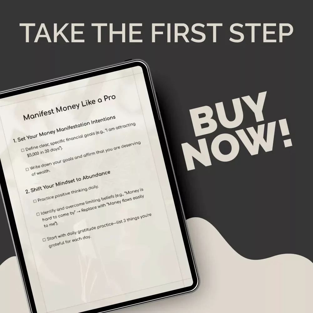 Manifest Money Like a Pro Checklist | Money Manifestation Guide | Abundance Mindset Digital Download | Law of Attraction Success Planner