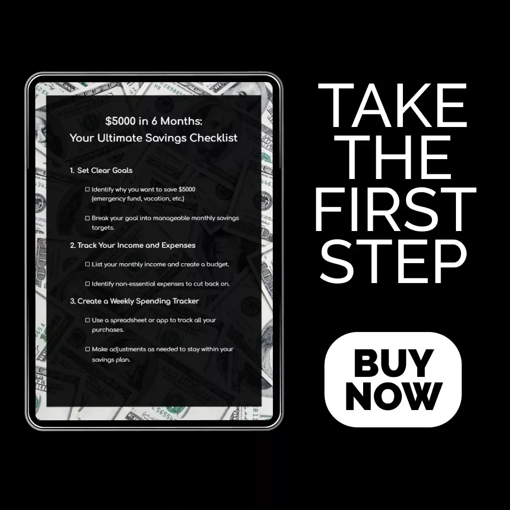 $5000 in 6 Months: Your Ultimate Savings Checklist - How to Save $5000 in 6 Months