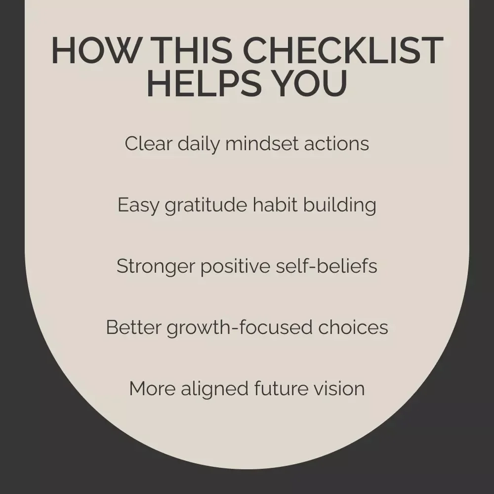 The Abundance Mindset Checklist | Printable Personal Growth Guide for Positive Thinking, Self-Improvement & Manifestation | abundance mindset