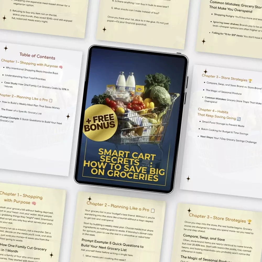 Smart Cart Secrets: How to Save Big on Groceries | Digital Guide for Anyone Learning how to save money on groceries