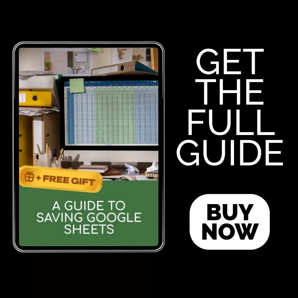 A Guide to Saving Google Sheets | Google Sheets Auto-Save Guide, Backup & Download Checklist, Prevent Lost Changes Digital Download