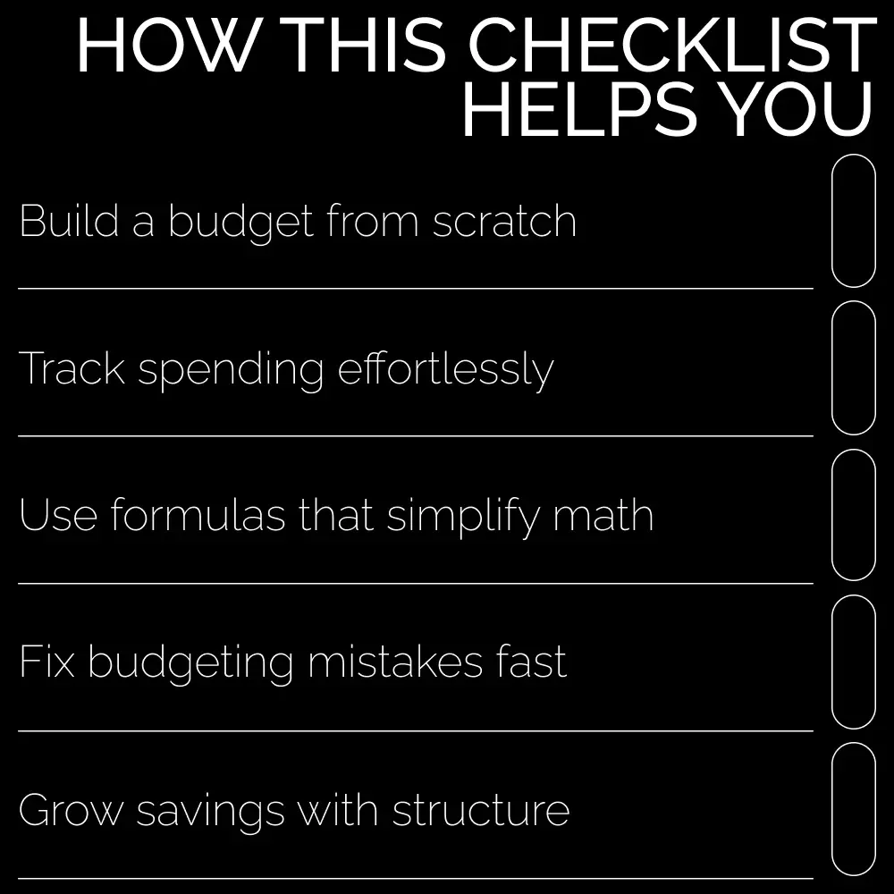 The Ultimate Excel Budgeting Checklist | How to Set Up a Budget in Excel | Digital Download for Personal Finance and Money Organization
