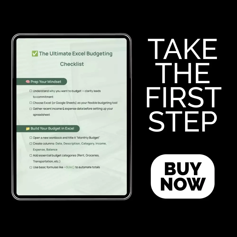 The Ultimate Excel Budgeting Checklist | How to Set Up a Budget in Excel | Digital Download for Personal Finance and Money Organization