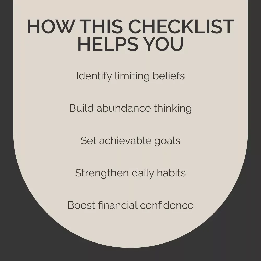 Financial Mindset Mastery Checklist | Wealth Mindset Printable | Digital Download for Personal Growth & Money Confidence | financial mindset Guide
