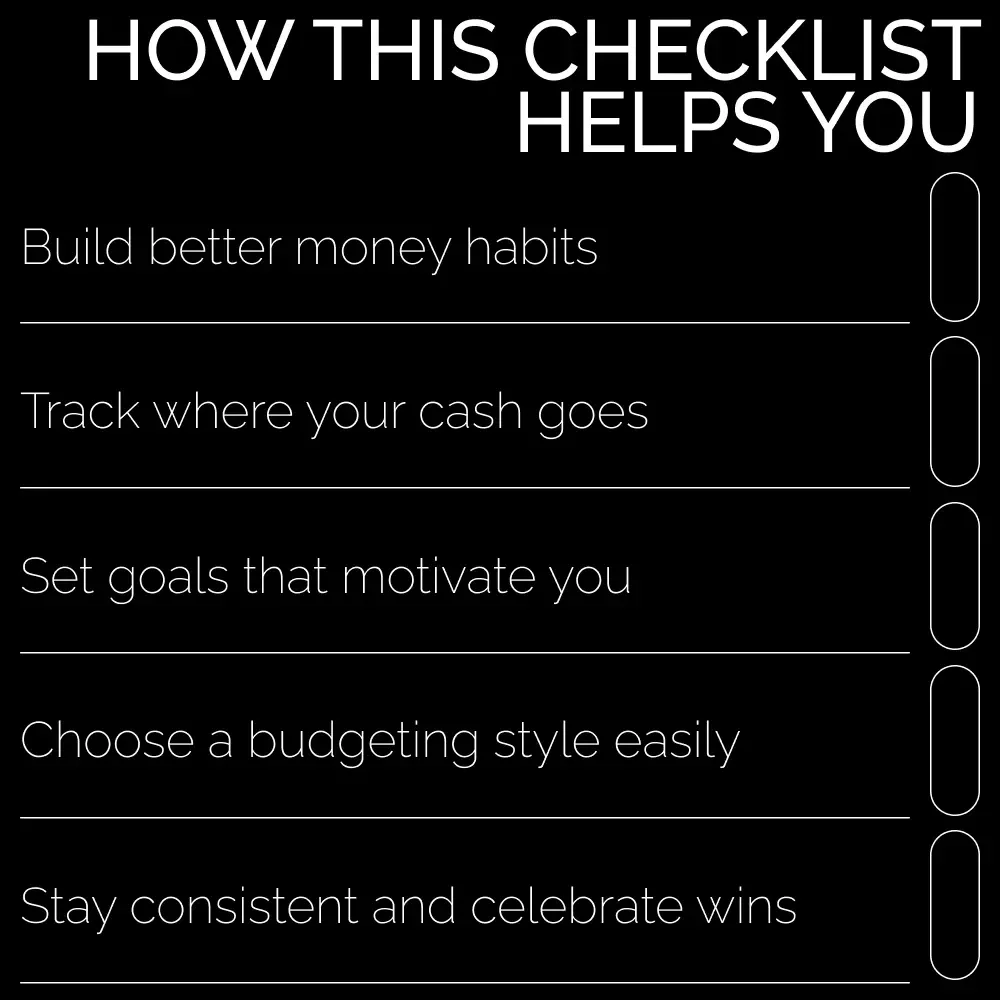 The Beginner’s Budgeting Checklist | Printable Digital Download | Simple Step-by-Step Guide on How to Start a Budget and Take Control of Your Finances