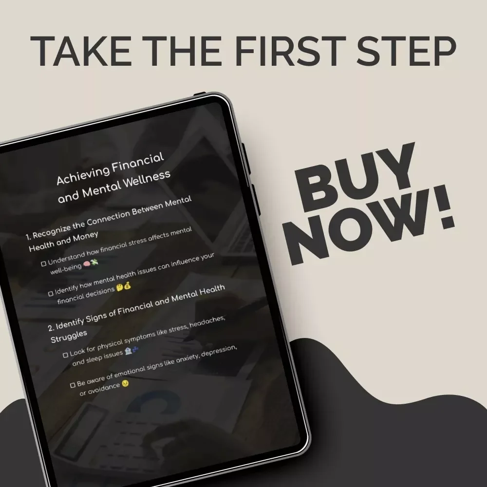 Achieving Financial and Mental Wellness | Printable Checklist for Mental Health and Money Problems | Financial Self-Care & Stress Management Guide