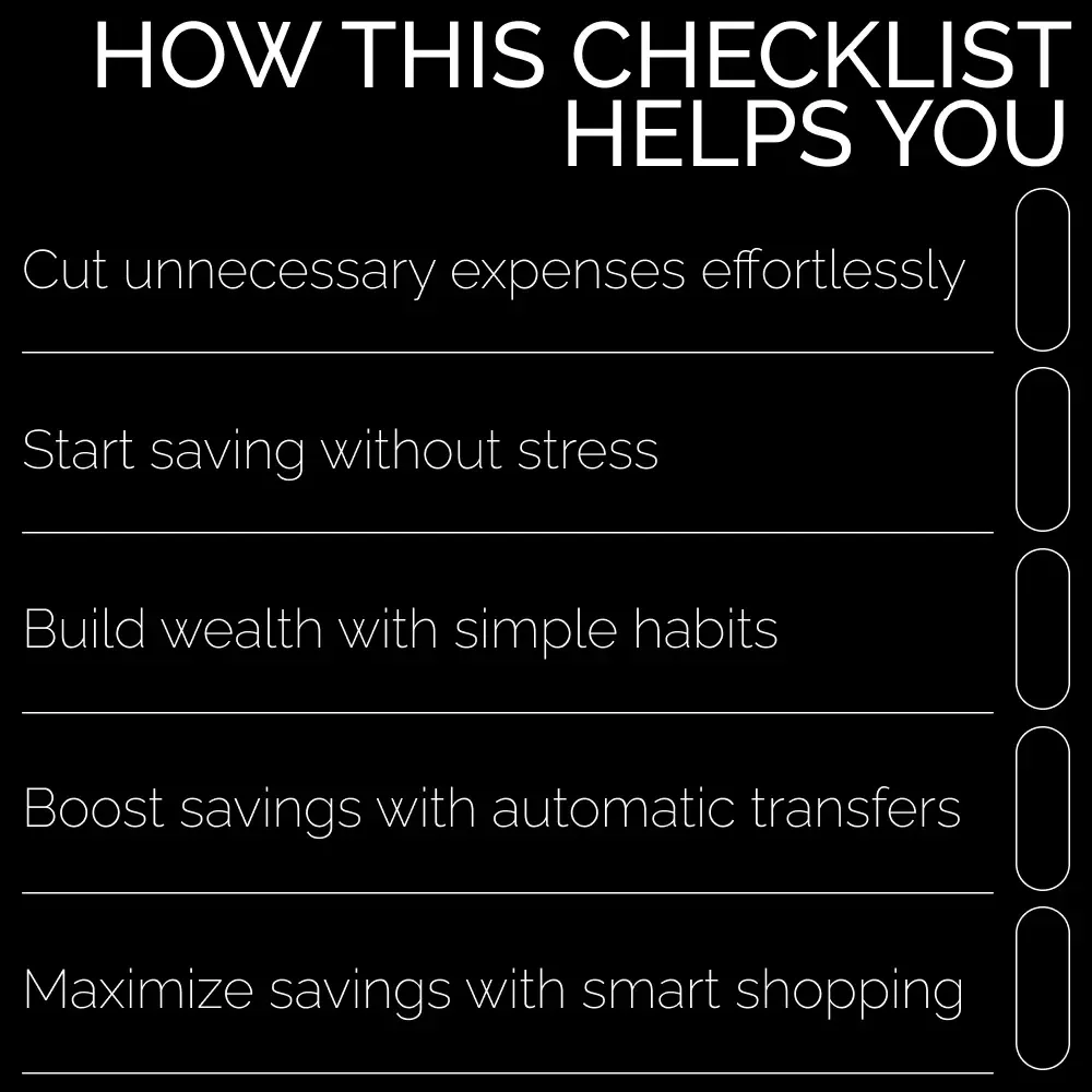 Quick Money-Saving Checklist: Your Path to Financial Freedom – Save Money Fast and Achieve Financial Goals