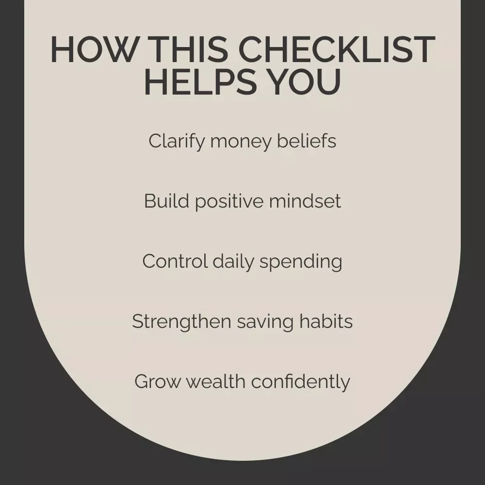 Checklist: Master Your Money Mindset in 7 Simple Steps | Printable Guide for Budgeting, Abundance Mindset, Financial Clarity & how to think about money | Digital Download