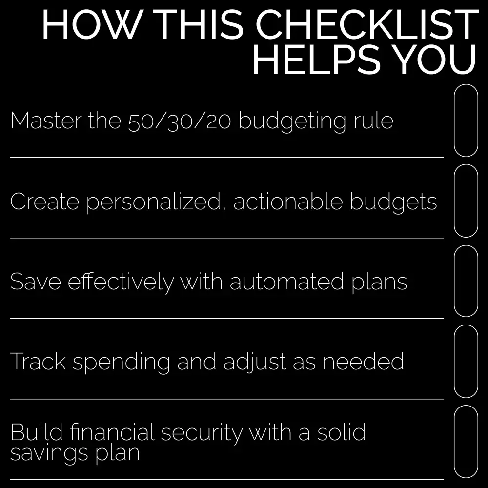 Budgeting Made Easy: Your Step-by-Step Action Plan - Printable Checklist to Budget Wisely