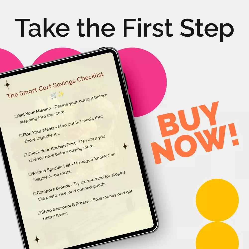 The Smart Cart Savings Checklist | How to Save Money on Groceries Digital Checklist for Budget-Friendly Shopping