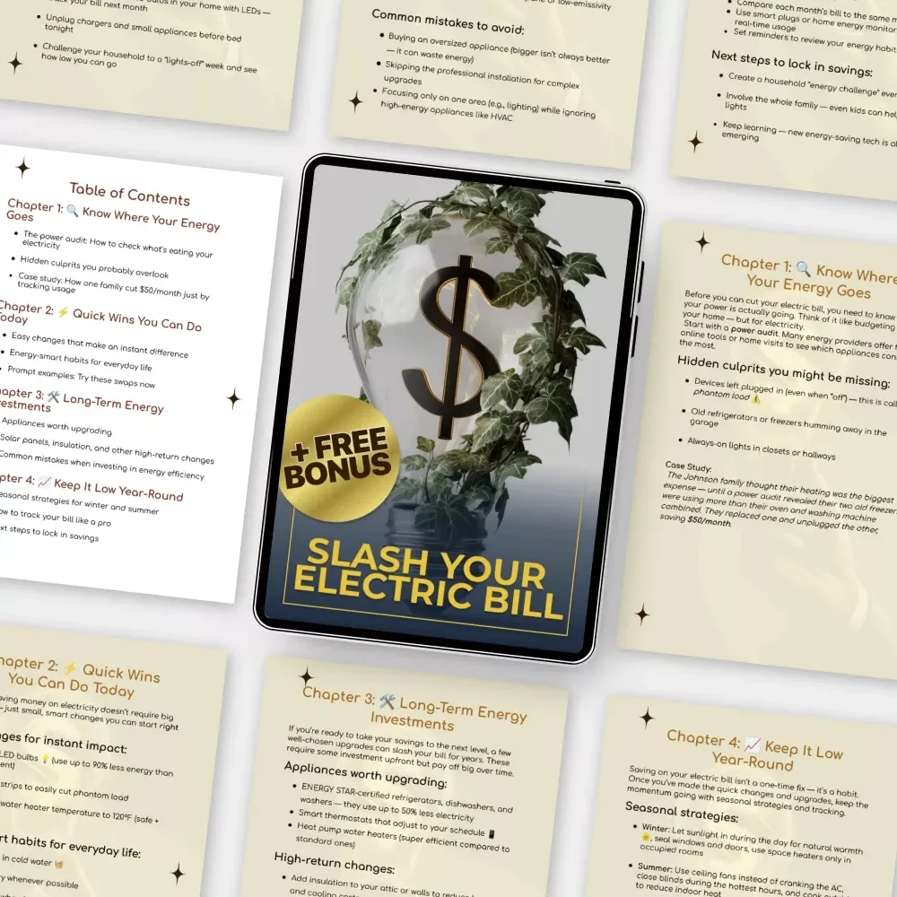 Slash Your Electric Bill | How to Save on Electric Bill Guide | Energy Saving Digital Download