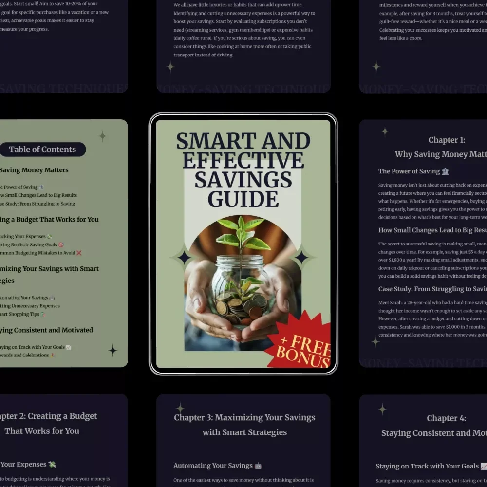Smart and Effective Savings Guide | Digital Download | Learn How to Save Money Effectively for a Better Financial Future
