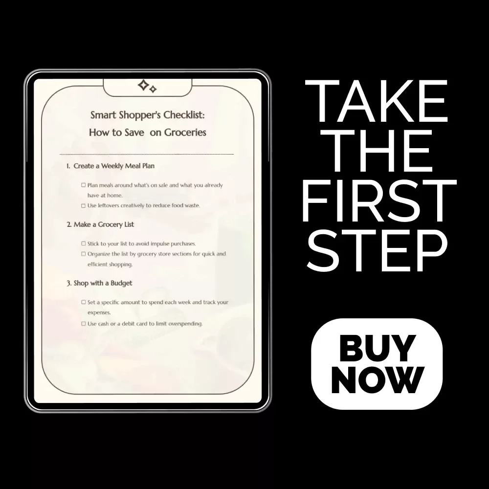 Smart Shopper's Checklist: How to Save on Groceries – Printable Budgeting Checklist for Meal Planning, Grocery Savings, Frugal Living & Money-Smart Shopping