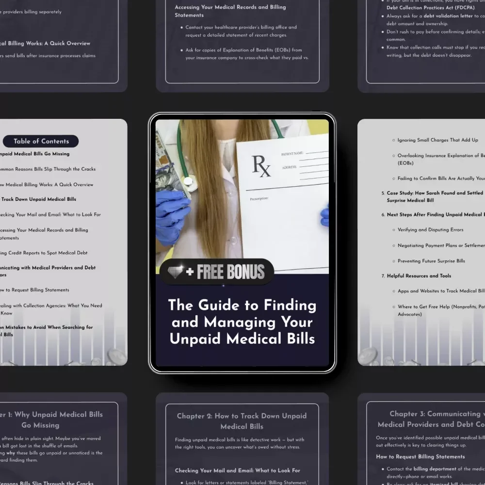 The Guide to Finding and Managing Your Unpaid Medical Bills | Digital eBook on How to Find Unpaid Medical Bills and Take Control of Healthcare Debt