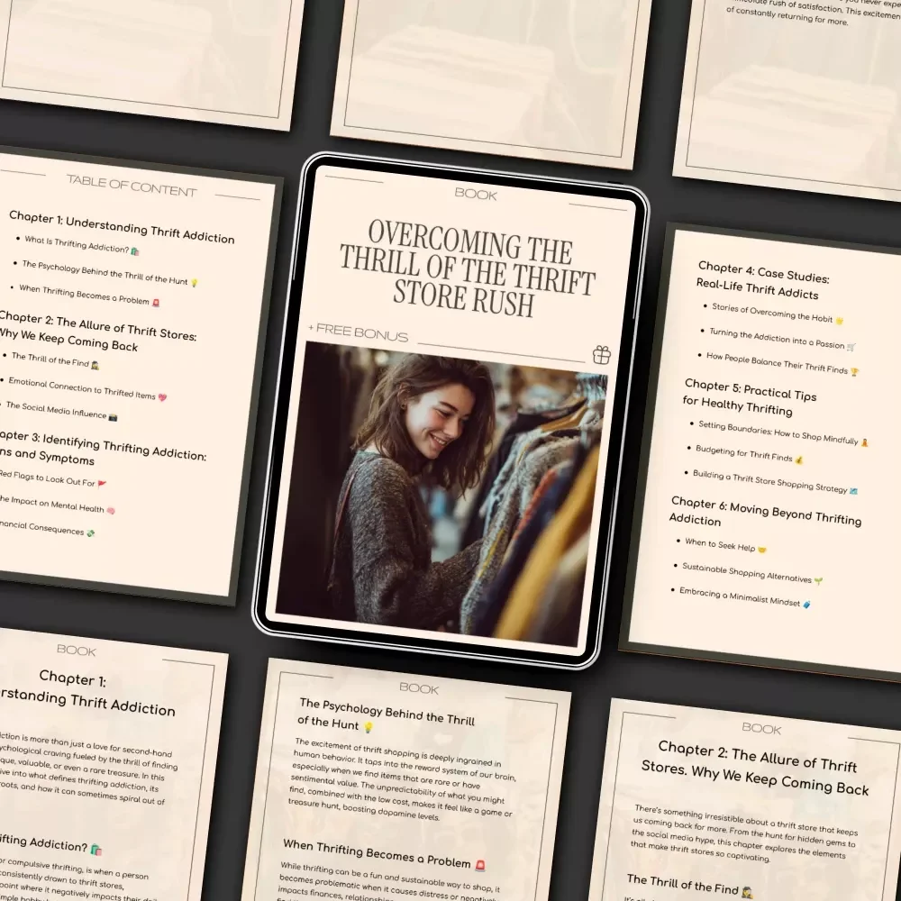 Overcoming the Thrill of the Thrift Store Rush | Ebook Guide for Thrifting Addiction | Digital Download for Mindful Shopping & Healthy Habits