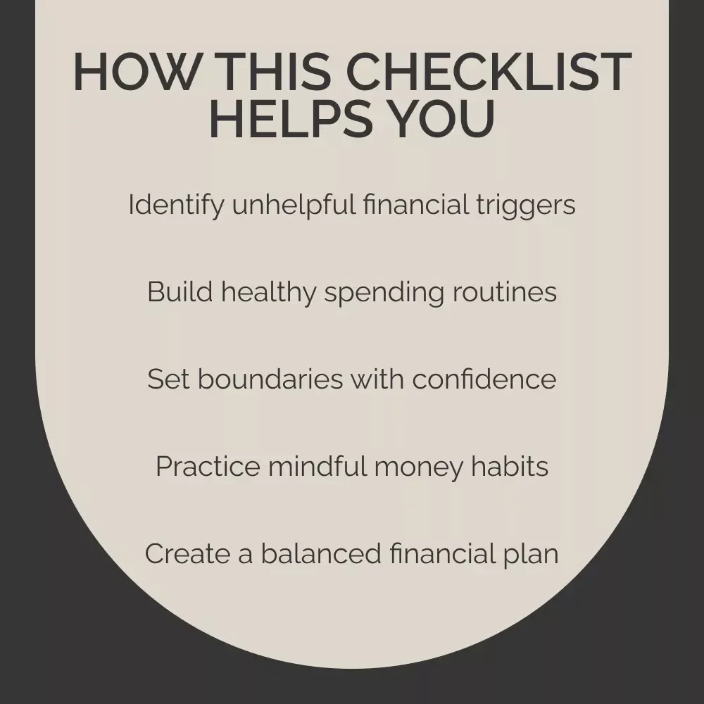 OCD & Money Checklist: Taking Control of Your Financial Mindset | Printable Digital Guide for Managing OCD and Money Habits | Build Calm, Confidence, and Financial Balance