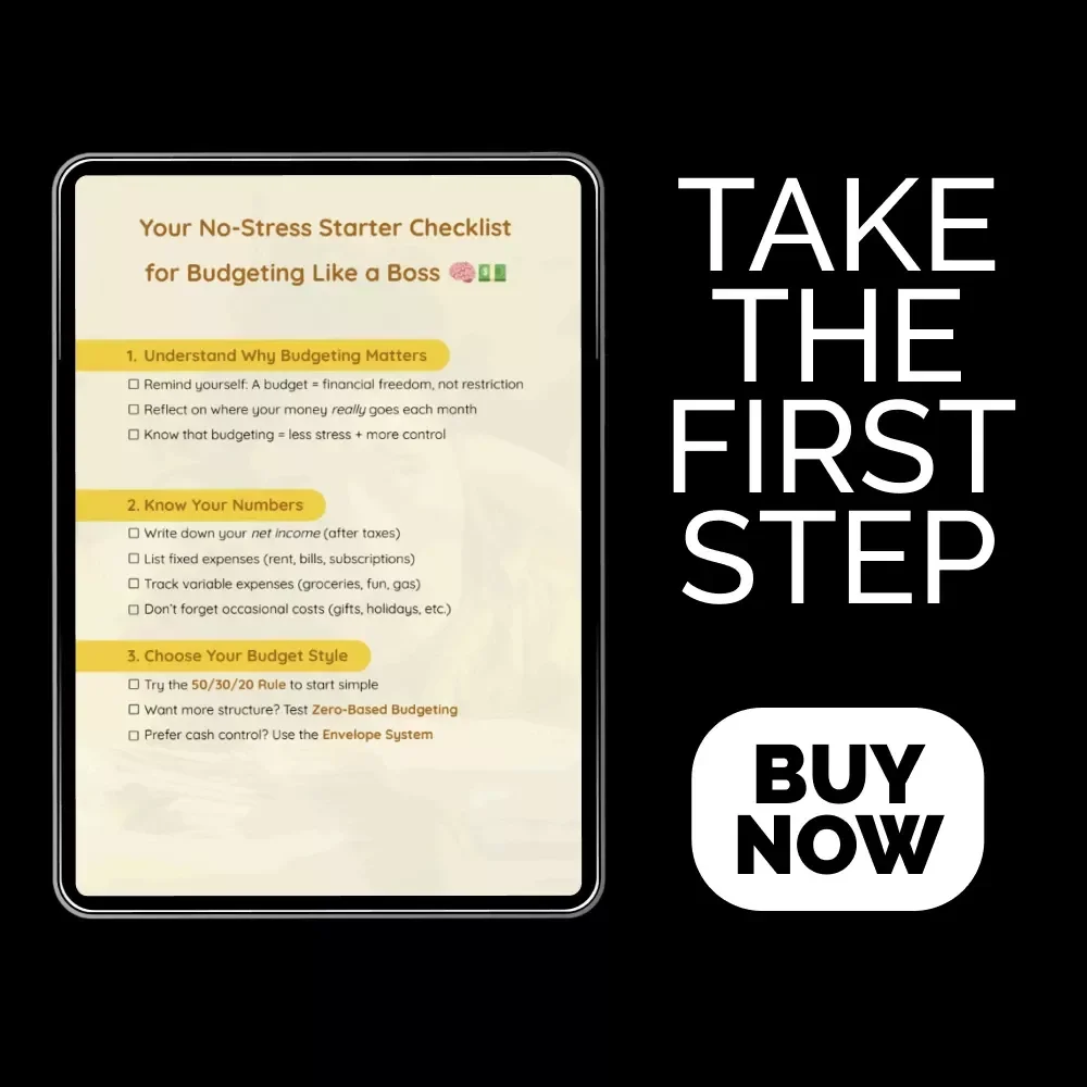 Your No-Stress Starter Checklist for Budgeting Like a Boss | Printable PDF | How to Budget for Beginners | Simple Money Planner & Financial Organizer