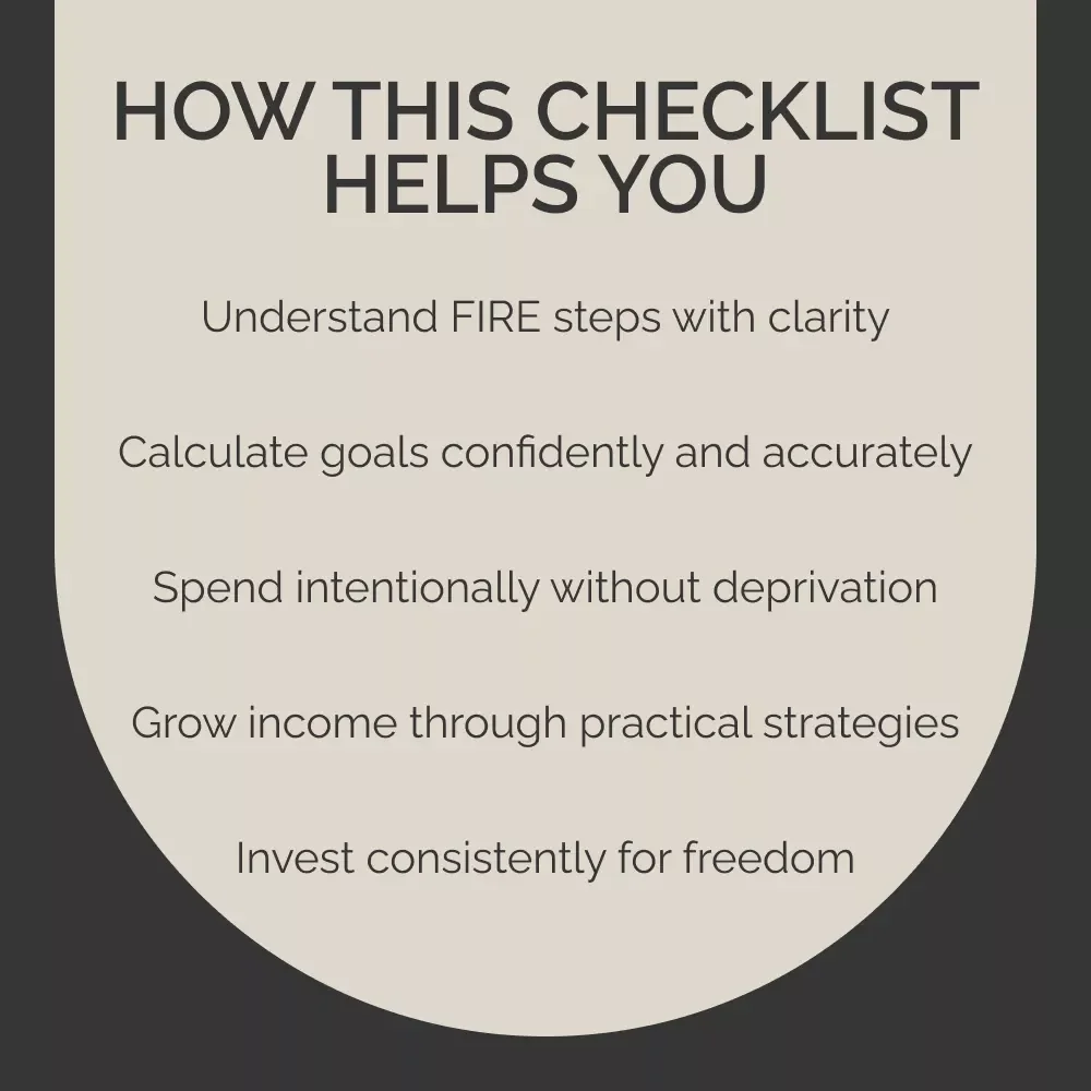 Your Ultimate FIRE Checklist | Financial Independence Guide, Early Retirement Planner, FIRE Number Workbook, Intentional Spending & Investing Strategy Digital Download