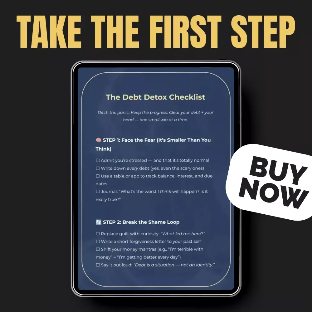 The Debt Detox Checklist | Printable Digital Download for Managing Debt and Stress | Step-by-Step Financial Clarity and Calm Guide