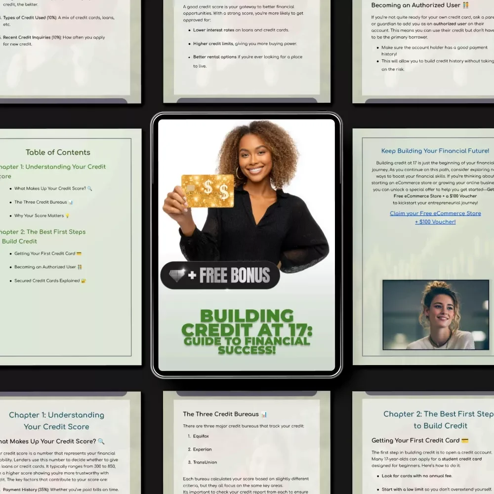 Building Credit at 17: Guide to Financial Success! – Teen Credit eBook | How to Build Credit at 17 | Beginners Financial Literacy Guide